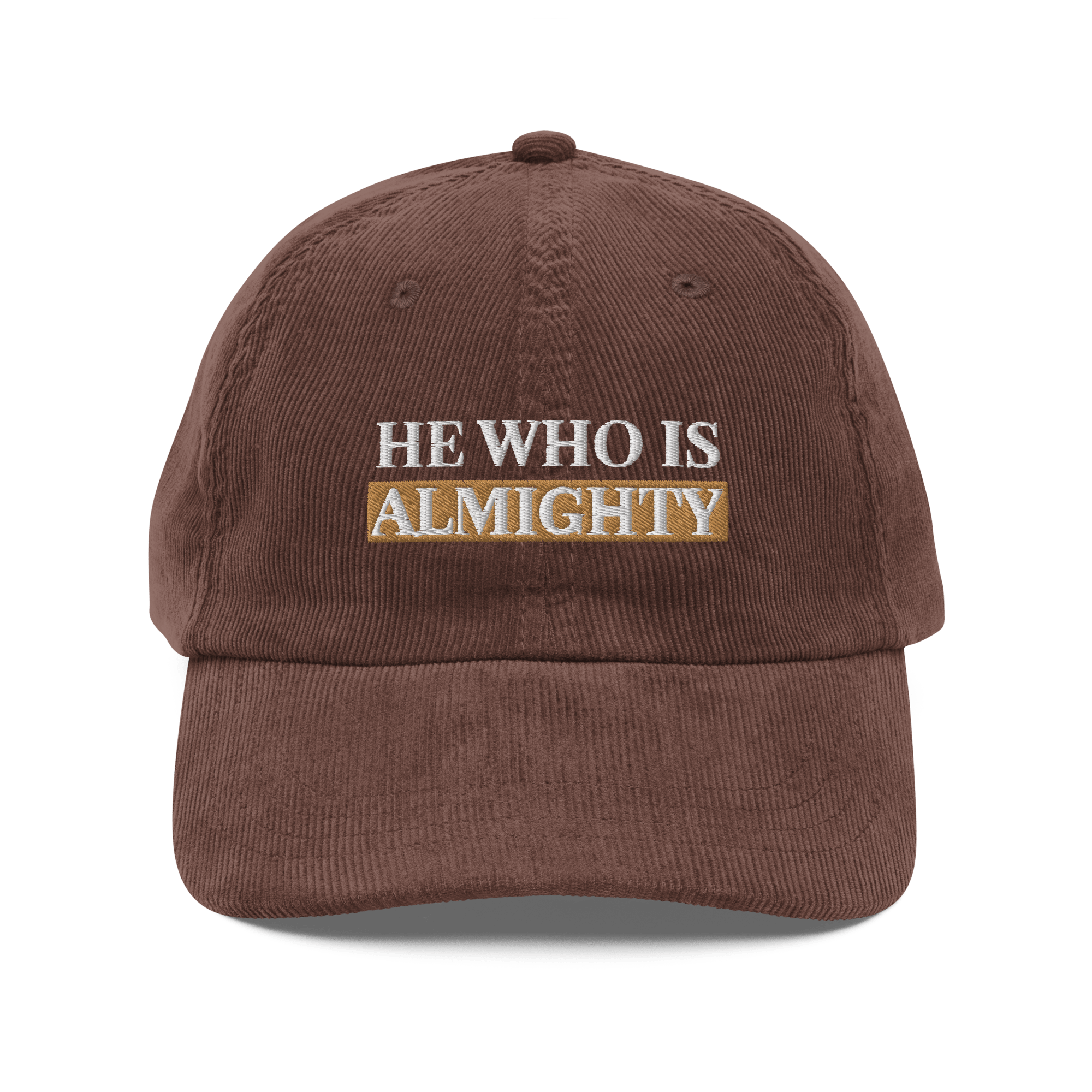 HWIA Brown Vintage Corduroy Hat - He Who Is Almighty
