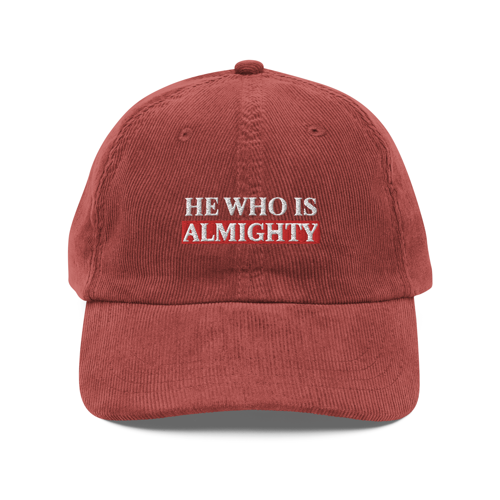 HWIA Red Vintage Corduroy Hat - He Who Is Almighty